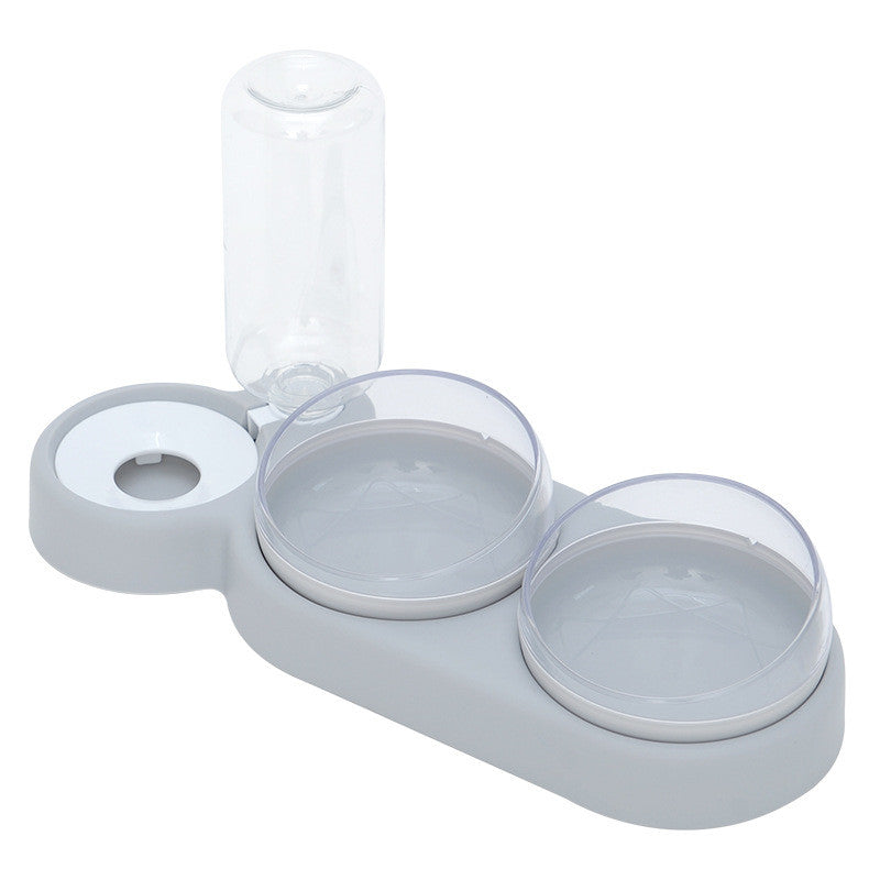 Automatic Pet Feeder with Water Fountain and Raised Stand