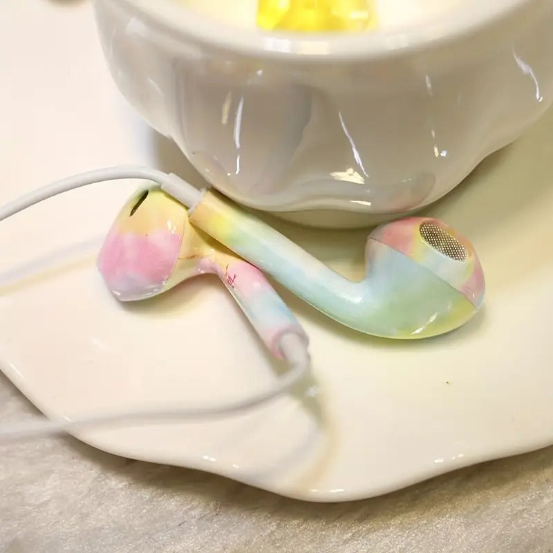 Colorful Cloud and Starry Sky Pattern Smart Wired Headset