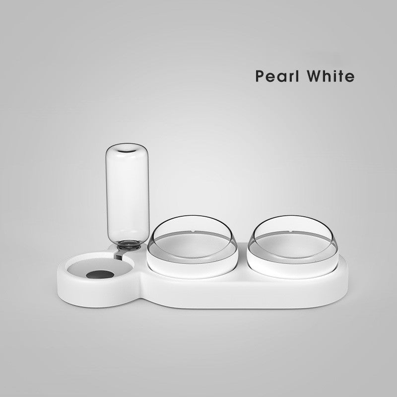 Automatic Pet Feeder with Water Fountain and Raised Stand