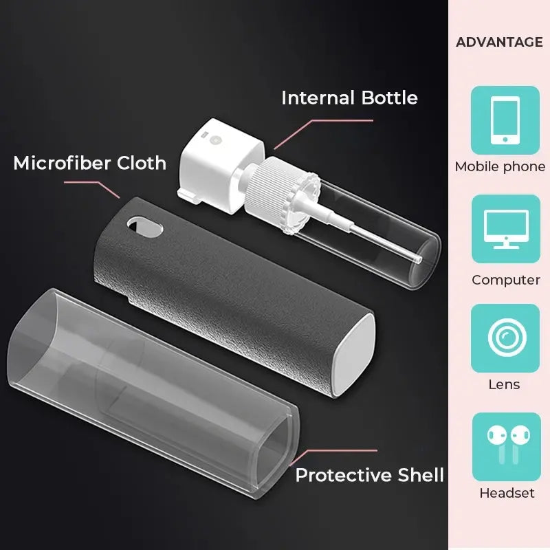 2-in-1 Screen Cleaner Spray with Microfiber Cloth