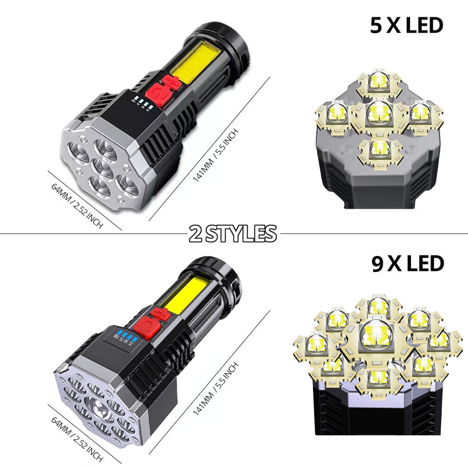 Portable USB Rechargeable Multi-function Flashlight