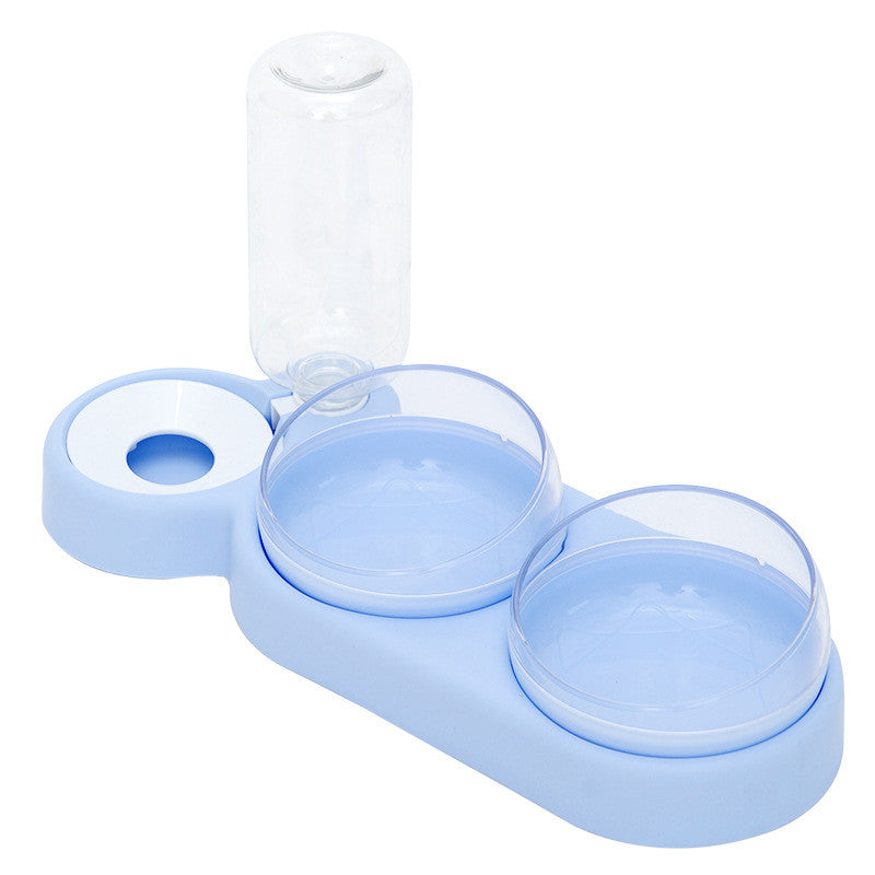 Automatic Pet Feeder with Water Fountain and Raised Stand