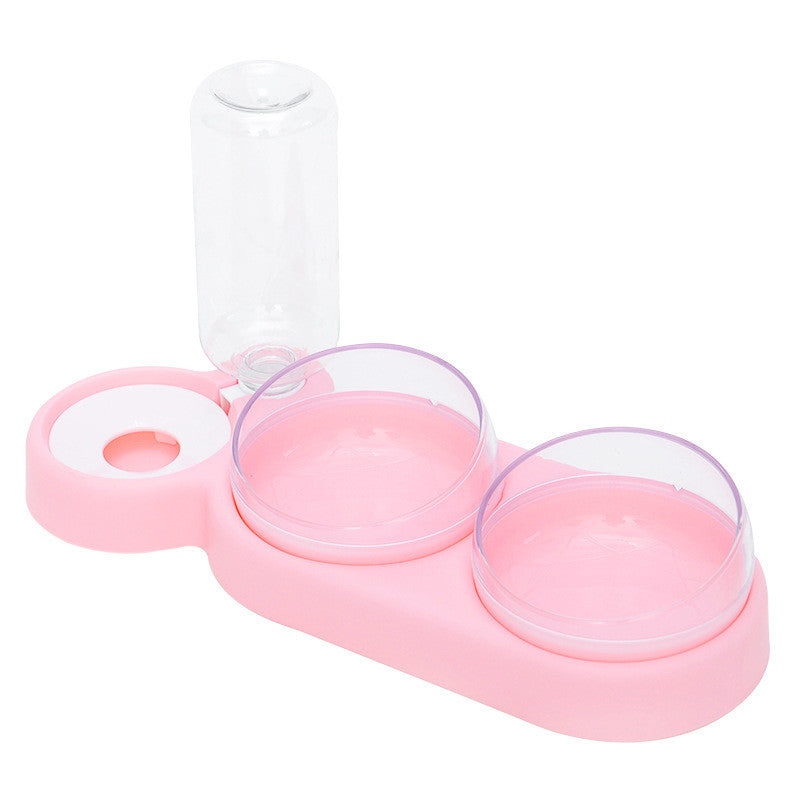 Automatic Pet Feeder with Water Fountain and Raised Stand