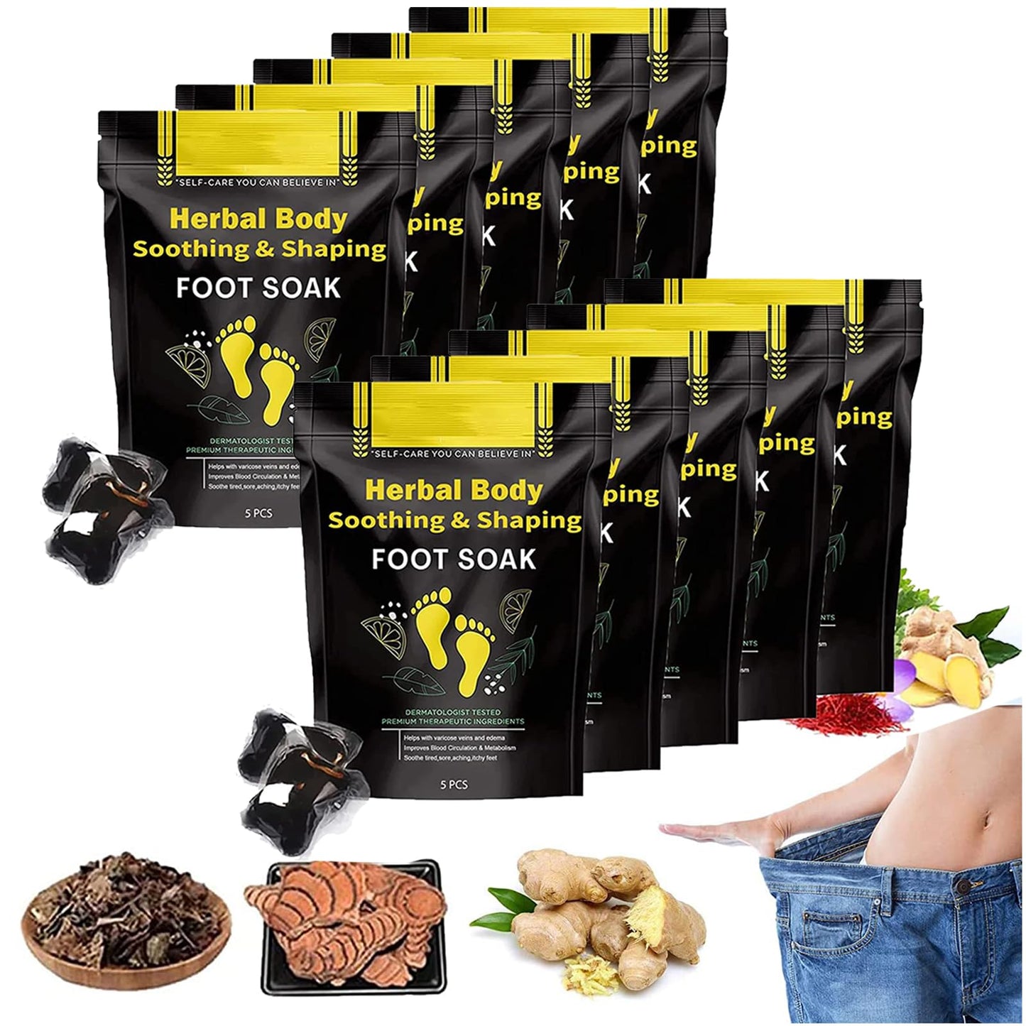 50Pcs Herbal Detox Cleansing Foot Soak Beads Herbal Detox and Shaping Foot soak Beads Body Detox Foot Soak Natural Herbal Foot Massage Beads Relaxing and Soothing Experience for Men and Women