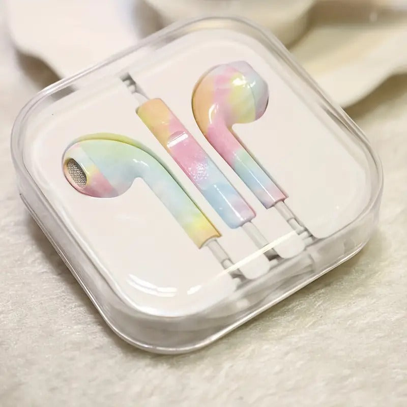 Colorful Cloud and Starry Sky Pattern Smart Wired Headset