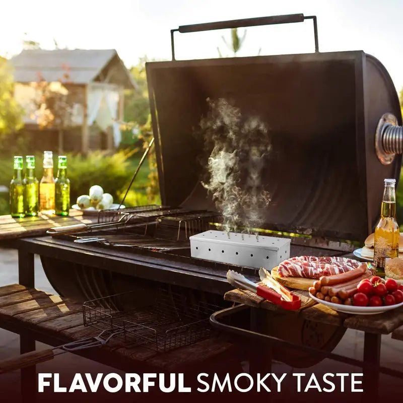 Stainless Steel Smoke Box for BBQ with Fruit Wood