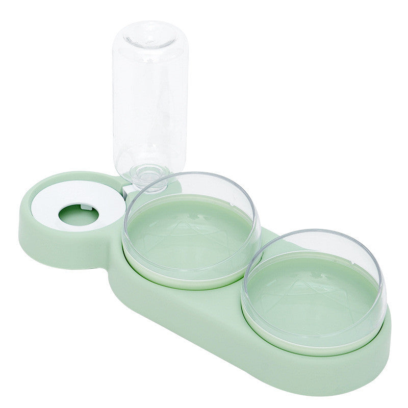 Automatic Pet Feeder with Water Fountain and Raised Stand