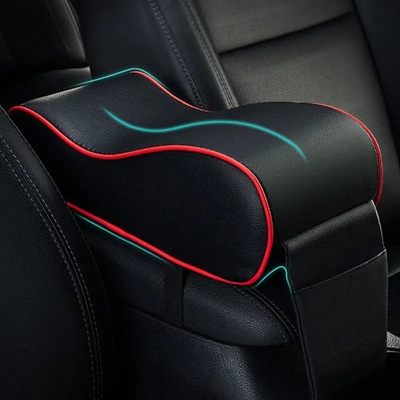 Memory Foam Car Armrest Pad - Universal Leather Design