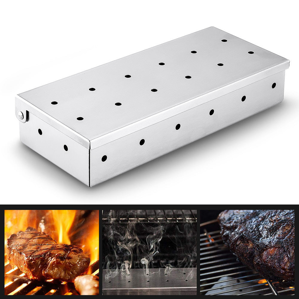 Stainless Steel Smoke Box for BBQ with Fruit Wood