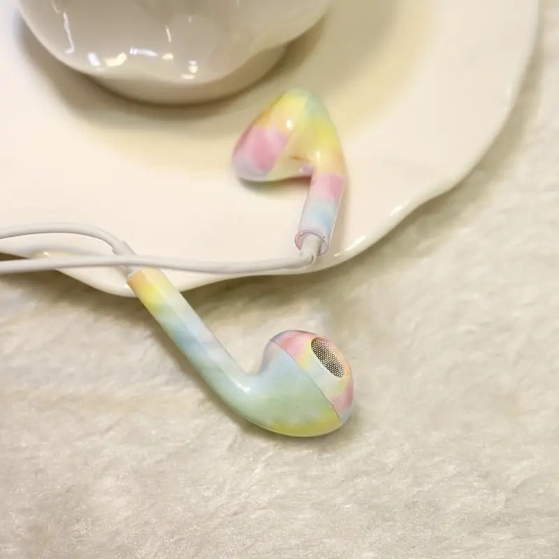 Colorful Cloud and Starry Sky Pattern Smart Wired Headset