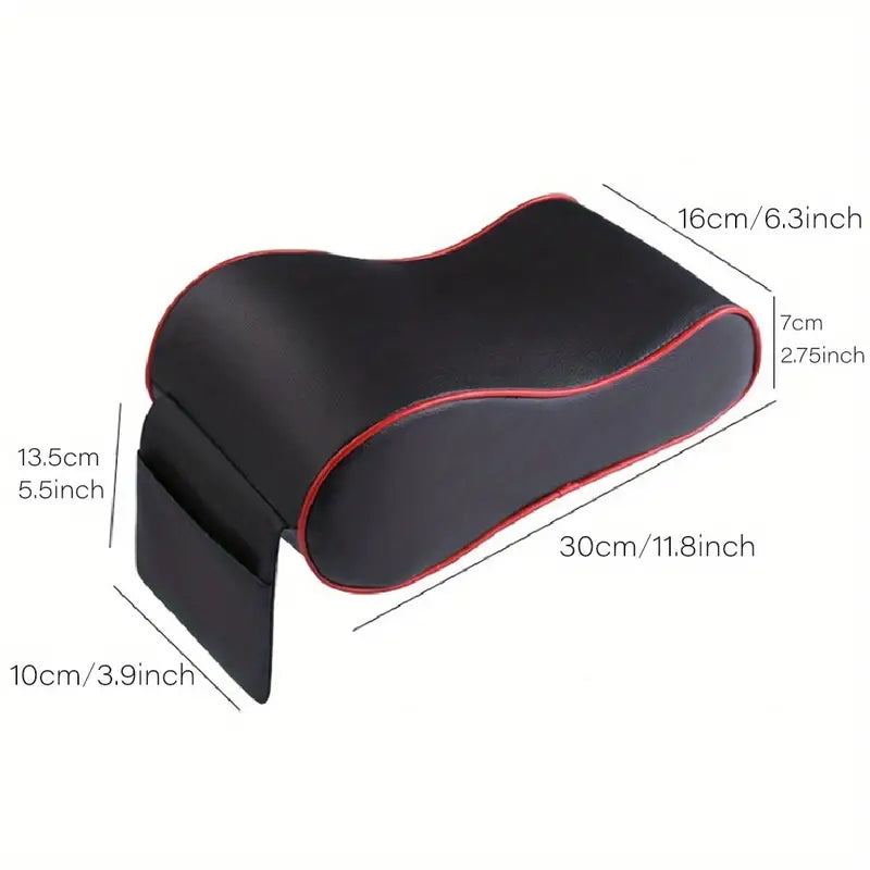 Memory Foam Car Armrest Pad - Universal Leather Design