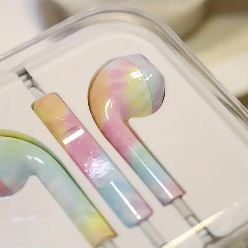 Colorful Cloud and Starry Sky Pattern Smart Wired Headset