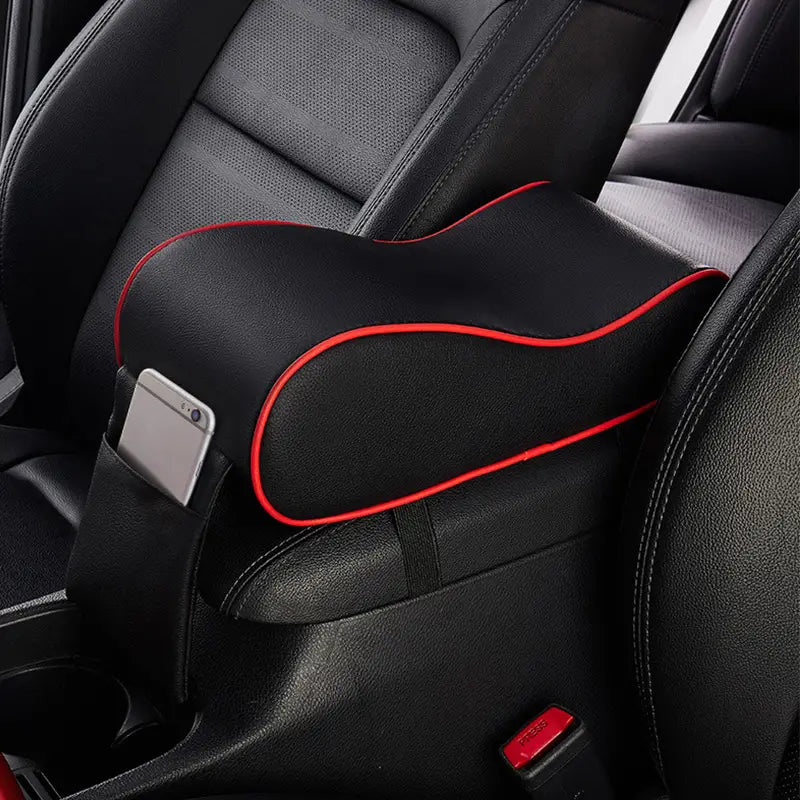Memory Foam Car Armrest Pad - Universal Leather Design